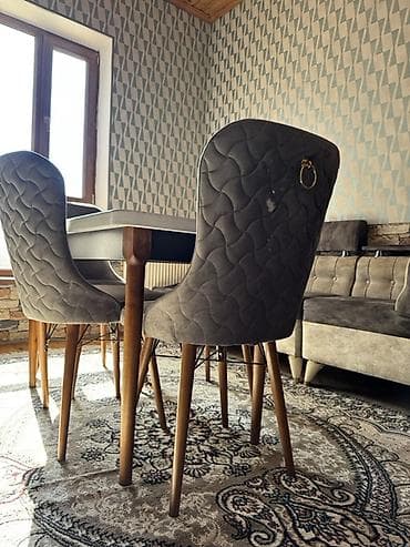 stol kuxna: Mətbəx üçün, Açılmayan, Dördbucaq masa, 4 stul — 1