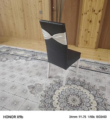 kuxna stulları: Qonaq otağı üçün, İşlənmiş, Qatlanmayan, rəng - Qara Stul — 2