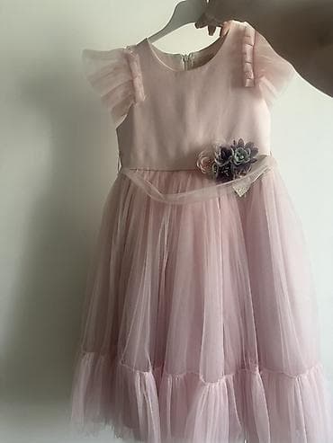 Детская обувь: Uşaq üçün zərif ziyafət paltarı - Rəng: Pudra çəhrayı - Model — 2