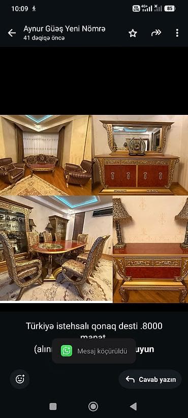 Türkiyə istehsalı qonaq desti .8000 manat (alınıb 52000) Ünvan — 1
