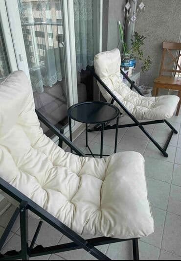 açılıb yığılan oturacaqlar (kreslolar): Həm şezlonqlar həm də sehpa qatlana bilir, komfortludur, bağ evi — 3
