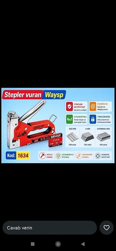 usta aləti: Stepler, Enerji tələb etmir — 1