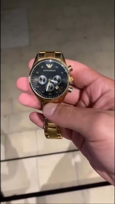 купить мужские часы в баку: Наручные часы, Emporio Armani, цвет - Золотой — 1