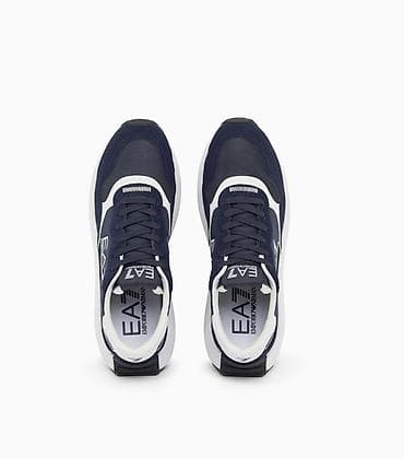 EA7 Emporio Armani kişi krossovkası - Rəng: tünd göy/ağ - Üst hissə — 3