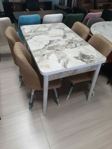 mətbəxt stol stulları: Qonaq otağı üçün, Yeni, Açılan, Dördbucaq masa, 4 stul — 1