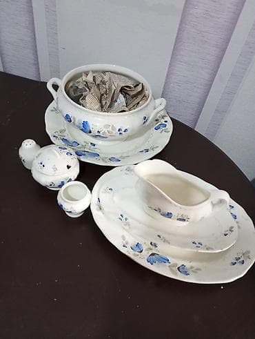 Nahar dəsti, rəng - Mavi, Farfor