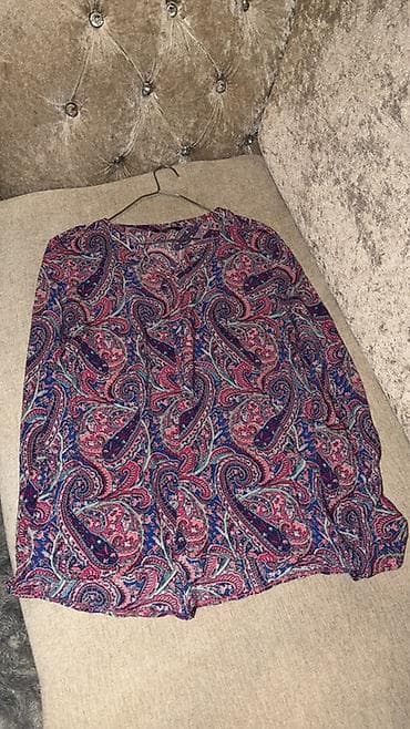 Qadın bluzası – paisley naxışlı, uzunqollu - Rənglər: mavi