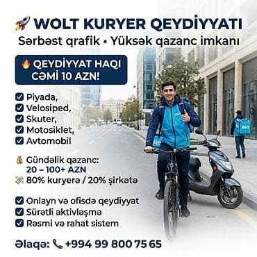 kassir iş: Sürücü-kuryer tələb olunur, Şəxsi nəqliyyat vasitəsi ilə, Gündəlik ödəniş, Təcrübəsiz — 1