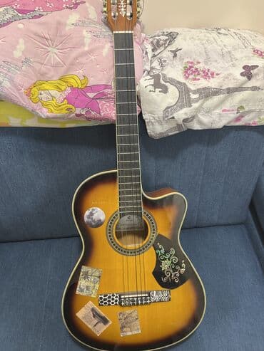 bas gitara: Акустическая гитара, Akkord, 6 струн, Б/у, Платная доставка — 1