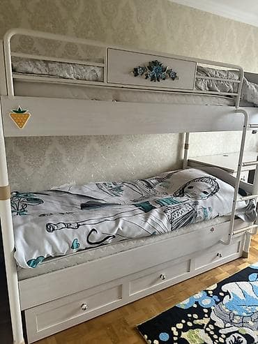 paneller: Oğlan və qız üçün, Çarpayı, Matras ilə, Siyirməli, Dəmir — 4