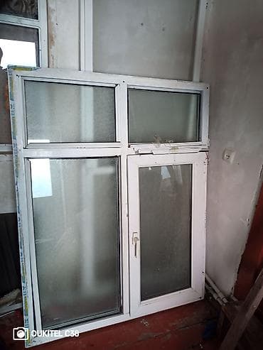 plastik fortucka: PVC plastik pəncərə dəsti - Material: ağ rəngli PVC profilli çərçivə — 2