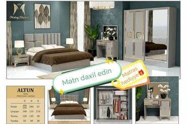 taxt yatag: İkinəfərlik çarpayı, Termo, Dolab, 2 tumba, Azərbaycan, Yeni — 3