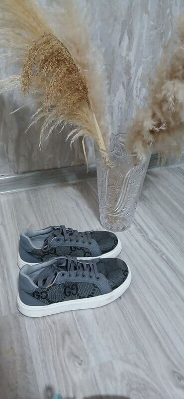 бордовые мужские мокасины: Boz rəngli şnürlü idman ayaqqabısı - Material: tekstil mesh və — 1