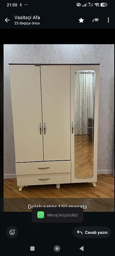 yun satilir: Dolab satılır 150 manata
Unvan xırdalan*afa — 1