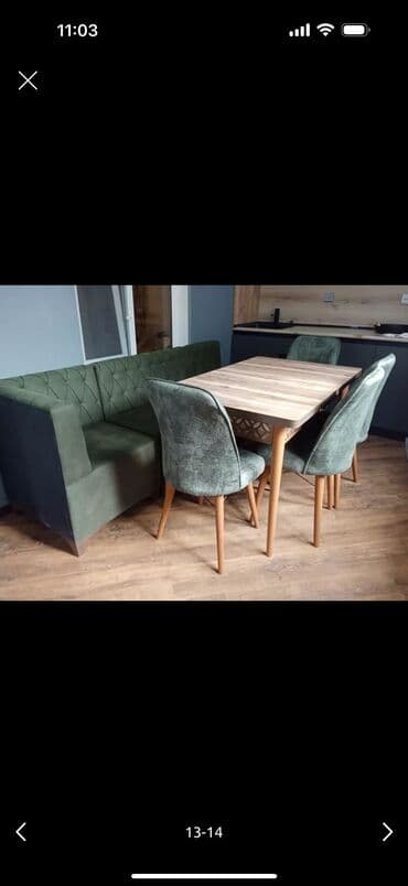 Masa və oturacaq dəstləri: Mətbəx üçün, Yeni, Açılan, Dördbucaq masa, 4 stul — 4