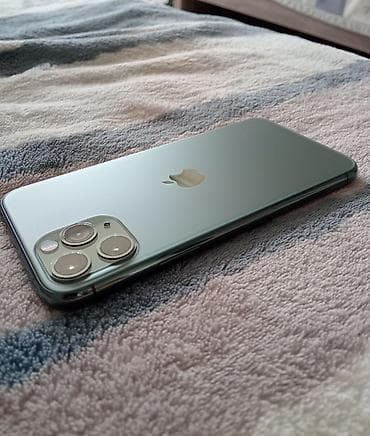 iphone 9s: IPhone 11 Pro, 64 GB, Matte Midnight Green, Simsiz şarj, Face ID — 1