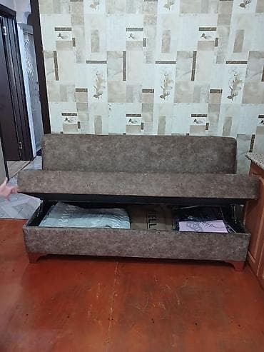 Диван, Б/у, Раскладной, С подъемным механизмом, Ткань, Нет доставки