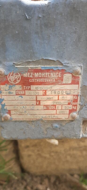 nol faza matorlar: Məhsul: Elektrik mühərrikləri (2 ədəd) 1) MEZ MOHELNICE — 2