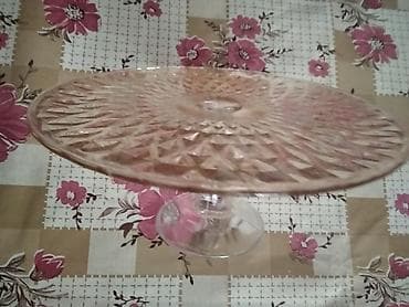 yumurta yemi: Şüşə servis dəsti - 1 ədəd ayaqlı tort/qənnadı qabı – dairəvi forma — 1