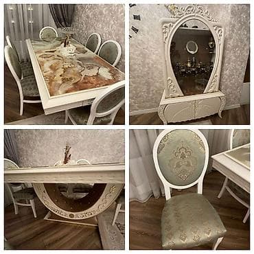 Qonaq otağı üçün, Açılan, Dördbucaq masa, 6 stul — 1