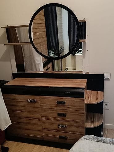 apşipka taxta: 3 qapılı, Güzgülü, Qara, Taxta, Kupe, Düz dolab — 10