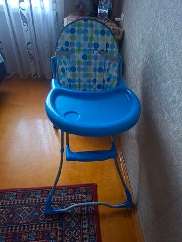 купить детский столик для кормления: Uşaq yemək stulu - Rəng: mavi - Material: plastik masaüstü, metal — 4