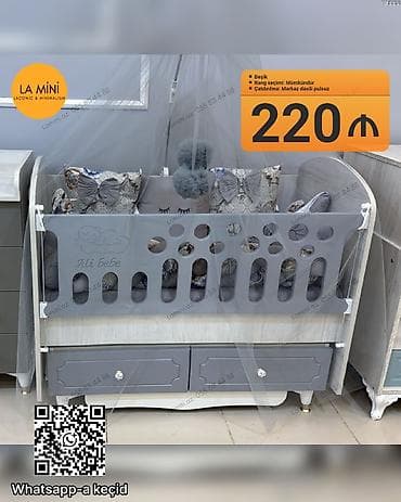 Beşik – La Mini - Material: ağac karkas, möhkəm konstruksiya - Rəng