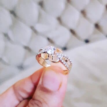 tək qaş: Nişan, Üzük, Sarı qızıl, 585 Əyar — 4