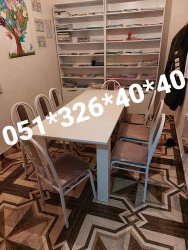 Masa və oturacaq dəstləri: Qonaq otağı üçün, Yeni, Açılan, Dördbucaq masa, 4 stul — 15