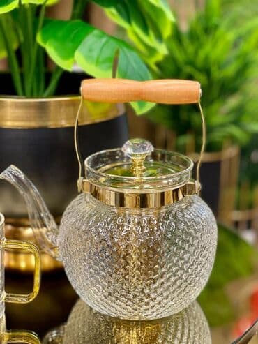 caynik: Yeni, rəng - Qızılı, Dəm caydanı — 8