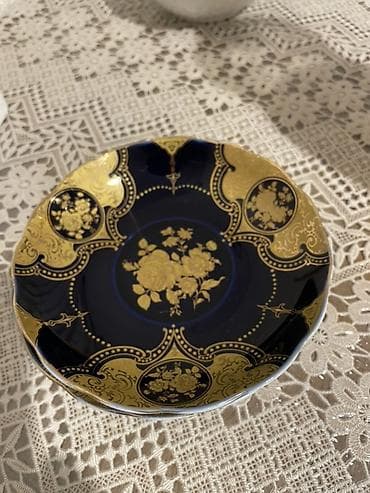 Boşqablar, 6 ədədli dəst, rəng - Mavi, Farfor