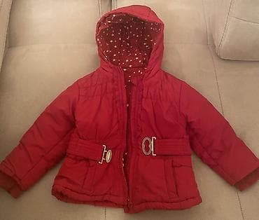 Uşaq üçün qızılqırmızı qışlıq gödəkçə - Ölçü: təxminən 1-2 yaş