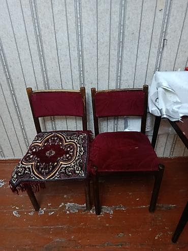 stul bar: Qonaq otağı üçün, İşlənmiş, Açılan, Dördbucaq masa, 6 stul — 3