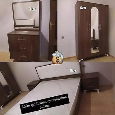 Yataq otağı mebel dəsti Tərkibi: - 2 qapılı, güzgülü şkaf (aşağı