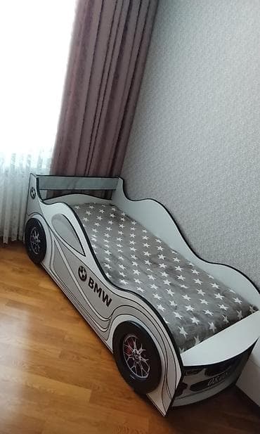 m3 gtr: Uşaq çarpayısı – “avtomobil” dizaynı (BMW üslubunda) - Rəng: ağ/boz — 5