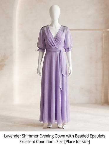 bıt mojet ətir: Lavanda rəngli parıltılı axşam geyimi - Model: zərif parıltıya malik — 3