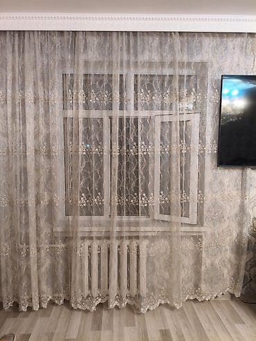 balka: Zərif naxışlı tül pərdə - Material: nazik, işıqlı məkanlarda yüngül — 5