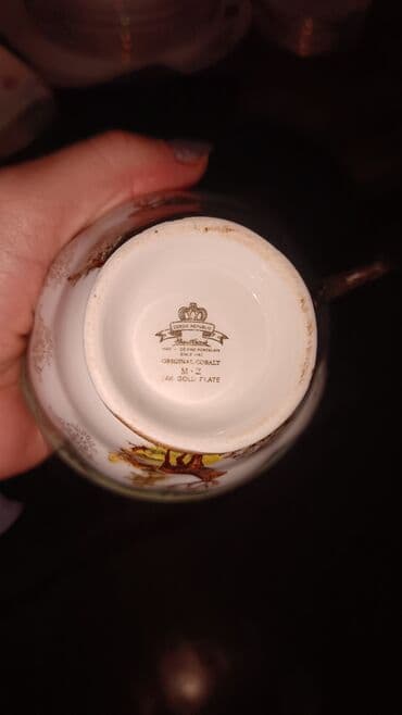 serviz destleri: Çay dəsti, rəng - Qızılı, Farfor, Çexiya — 1