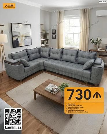 kreditle kunc divanlar: Künc divan – La Mini (Kod: 6956) - Ölçülər: 300 × 200 sm - Mexanizm — 1