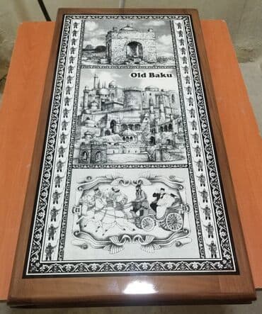 saski: Nərd taxta Köhnə Bakı və YeniBakı rəsmli 🔱Nərdlər 🪵 🔹️Laklı🖌 — 11