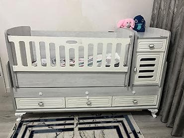 şaxda baba: Çarpayı-tipli uşaq beşiyi – “baby mood” kombinə model - Rəng: açıq — 1