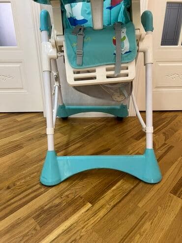 Игрушки: Uşaq yemək stulu - Rəng: mavi-ağ, şən ayı və bal qrafikası (“Where is — 2