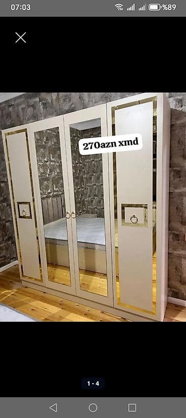 Yeni, 4 qapılı, Güzgülü, Bej, Digər material, Açılan, Düz dolab lalafo.az -da Yeni, 4 qapılı, Güzgülü, Bej, Digər material, Açılan, Düz dolab