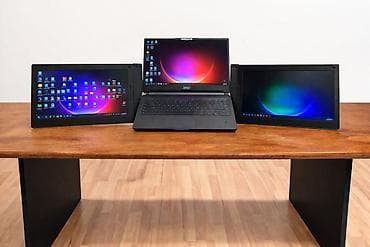 Monitorlar: Portativ üçlü ekran aksesuarı – noutbuklar üçün genişlənən iki yan — 2