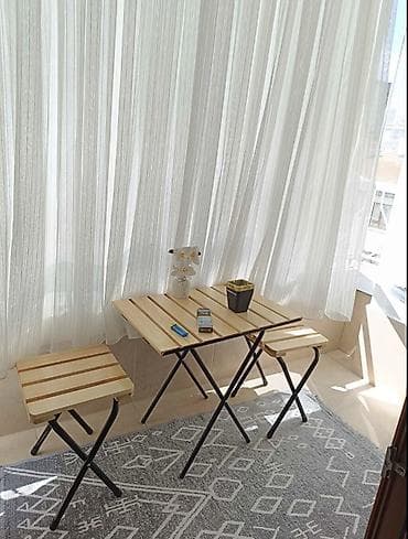 qatlanan stullar: Yeni, Kvadrat masa, 2 stul, Açılan, Stullar ilə, Taxta — 7