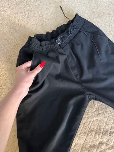 зеленые мужские спортивные костюмы: Qara rahat şalvar - Stil: gündəlik/idlolok, sadə və minimal dizayn - — 2