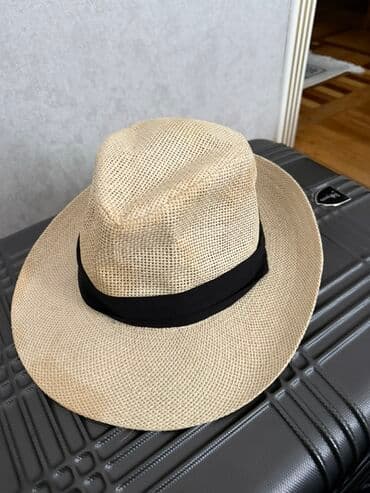 qadınlar üçün helsinki papaqları: Təbii rəngdə saman/hasır tərzli klassik fedora şlyapa. - Material — 1