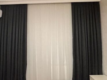 kətan pərdələr: Yeni, Kətan Pərdə, rəng - Boz — 2