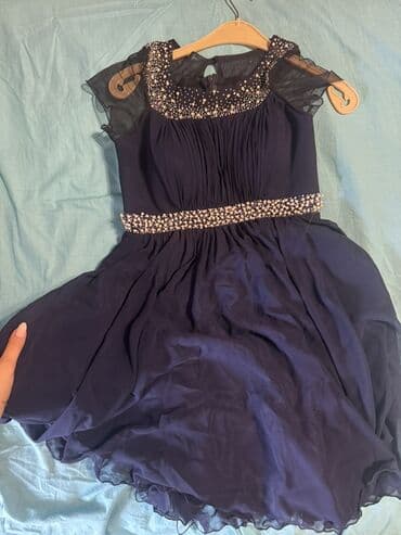 tikdirmek ucun don modeli: Cemi 1 defe geyilib, Şık qısa şifon don – tünd göy rəngdə - — 2