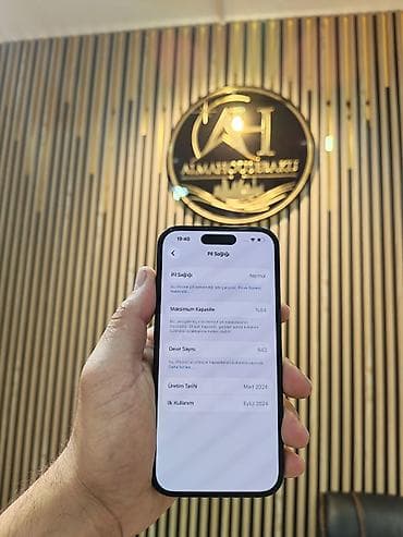 IPhone 15, 128 GB, Black Titanium, Zəmanət, Simsiz şarj, Face ID — 3